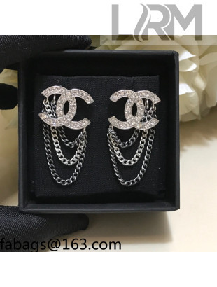 Chanel CC Tassel Earrings AB7062 Silver 2021 100857