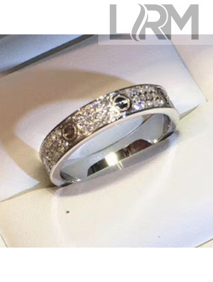 Cartier Paved Crystal Ring Silver 2019