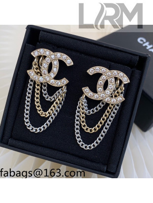 Chanel CC Tassel Earrings AB7062 Silver/Gold 2021 100858