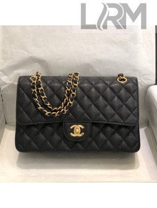 Chanel Quilted Big Grained Calfskin Medium Classic Flap Bag A01112 Black/Gold 021 2021 
