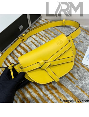 Loewe Mini Gate Belt Bag in Natural Calfskin Yellow 2021 Top