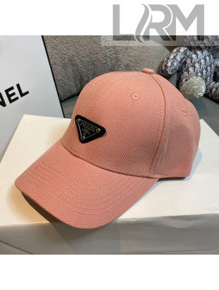 Prada Canvas Logo Baseball Hat Light Pink 2021