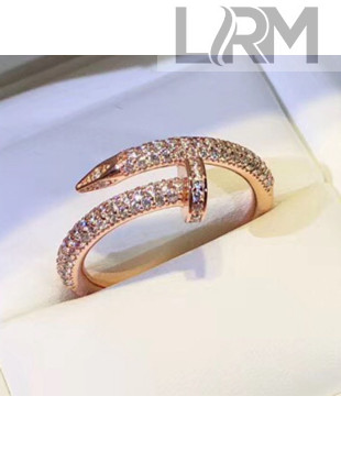 Cartier Juste un Clou Crystal Ring Rose Gold 