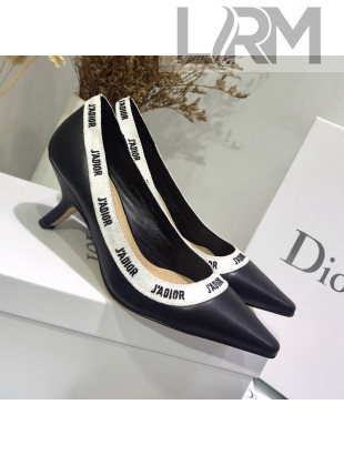 Dior J'Adior Mid-Heel Pump in Lambskin and Embroidered Ribbon 2019
