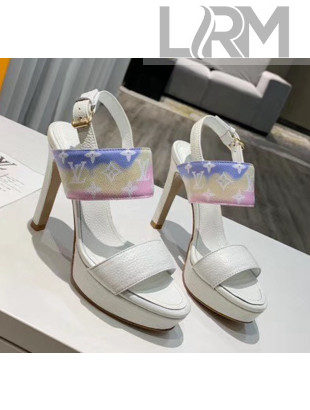 Louis Vuitton LV Escale Calfskin Platform Sandal With 10.5cm Heel White 2020