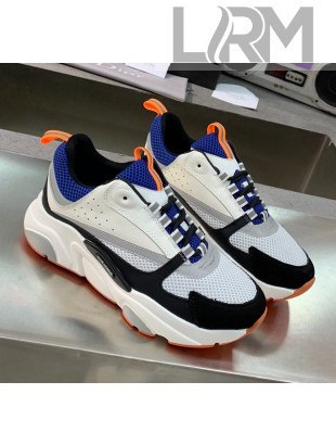 Dior B22 Sneaker in Calfskin And Technical Mesh Black/Blue/Orange 2020
