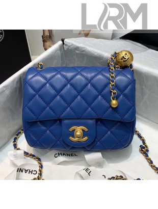 Chanel Lambskin & Gold-Tone Metal Flap Bag AS1786 Blue 2020