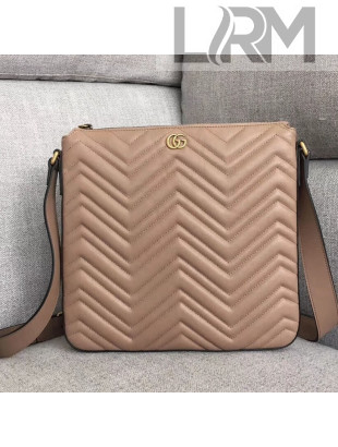 Gucci GG Marmont Matelassé Chevron Leather Messenger Bag 523369 Nude 2018