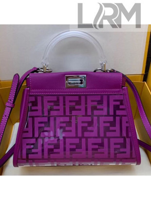 Fendi FF Transparent Peekaboo Mini Top Handle Bag Purple 2019