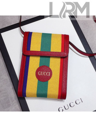 Gucci Baiadera Stripe Canvas Vertical Mini Bag 625603 Multicolor 2020