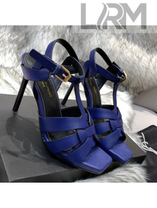 Saint Laurent Calfskin High-Heel Sandals 10cm Blue 2021 13