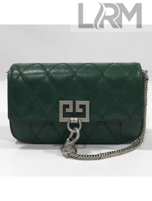 Givenchy Mini Pocket Bag in Diamond Quilted Leather Green 2018