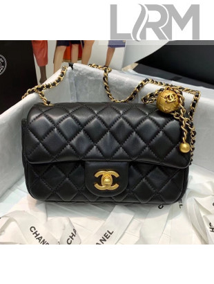 Chanel Lambskin & Gold-Tone Metal Flap Bag AS1787 Black 2020