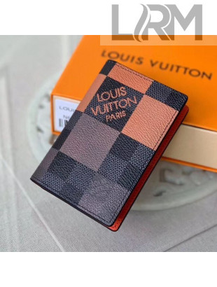 Louis Vuitton Men's Pocket Organizer Wallet in Orange Damier Giant Canvas N40422 2020