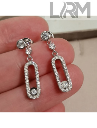 Messika Move Crystal Short Earrings Silver 2021 082430