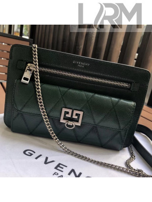 Givenchy Pocket Bag in Diamond Quilted Leather Green 2018