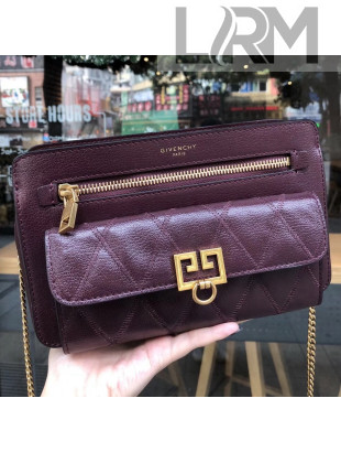 Givenchy Pocket Bag in Diamond Quilted Leather Burgundy 2018