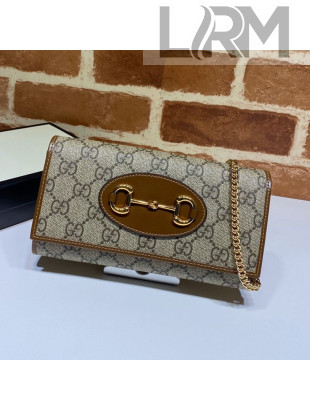 Gucci Horsebit 1955 GG Canvas Wallet with Chain WOC ‎621888 Brown 2020