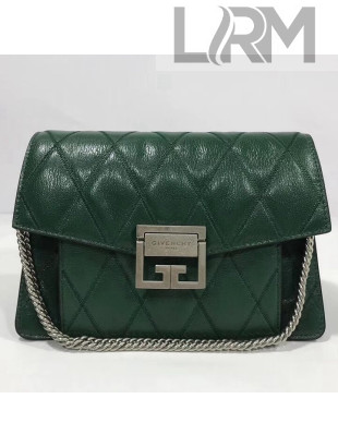 Givenchy Small GV3 Bag in Diamond Quilted Leather Green 2018