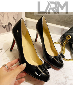 Christian Louboutin Patent Leather Pumps 8cm with Bow Black 2021