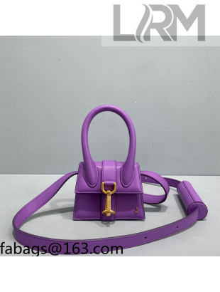 Jacquemus Le Chiquito Montagne Leather Mini Bag Purple 2021