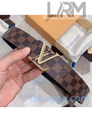 Louis Vuitton Damier Ebene Canvas Belt 40mm with LV Buckle 2020