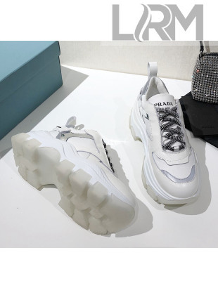Prada Block Sneakers White/Silver 2020