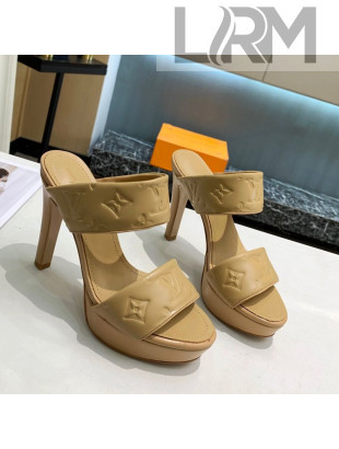 Louis Vuitton Monogram Leather Heel Sandals 10.5cm Nude 2021