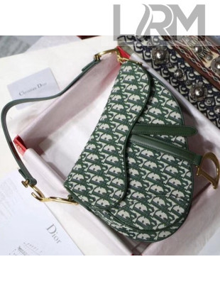 Dior Saddle Bag in Oblique Jacquard Canvas Green 2018
