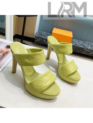 Louis Vuitton Monogram Leather Heel Sandals 10.5cm Kiwi Green 2021