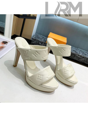 Louis Vuitton Monogram Leather Heel Sandals 10.5cm White 2021