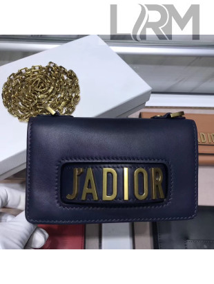 Dior Mini J'adior Flap Bag In Calfskin Navy Blue 2018