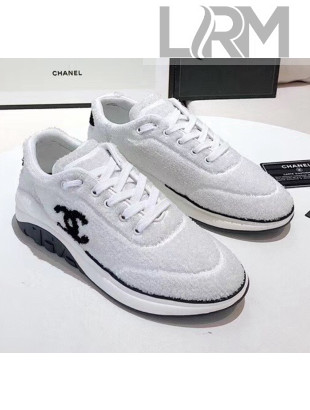 Chanel Terry-cloth & Goatskin Classic Sneaker White 2020