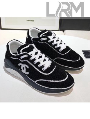 Chanel Terry-cloth & Goatskin Classic Sneaker Black/White 02 2020