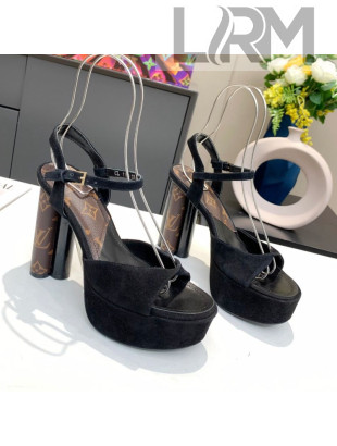 Louis Vuitton Podium Suede Platform Sandal Black 2021