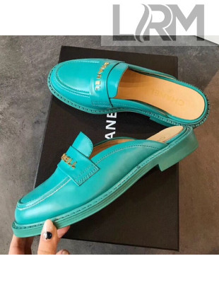 Chanel x Pharrell Flat Loafer Mules Turquoise 2019