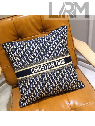 Dior Large Sqaure Cushion in Blue Oblique Canvas 2021