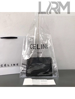 Celine Hyaline PVC Large Shopping Bag With a Leather Pouch Black2018