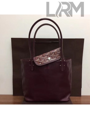 Goyard Reversible Mini Shopping Tote Bag Burgundy 2019