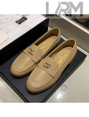 Chanel Suede Chain Charm Loafers G35067 Apricot 2021