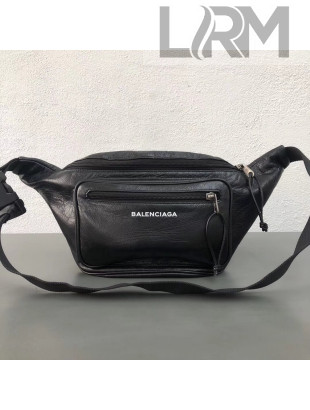 Balenciaga Black Aged Clafskin Explorer Belt Bag 2018