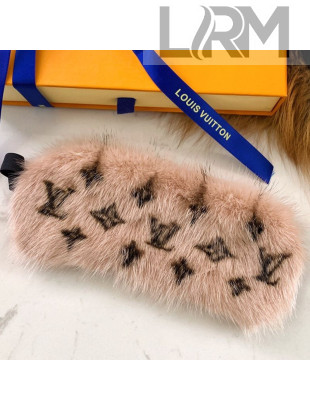 Louis Vuitton Monogram Mink Fur Eye Cover Pink 2021