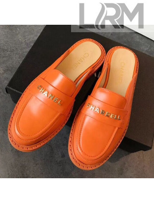 Chanel x Pharrell Flat Loafer Mules Orange 2019