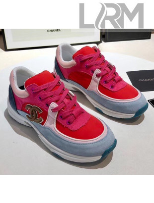 Chanel Calfskin Suede & Fabric Classic Sneaker Red/Hot Pink 2020(For Women and Men)
