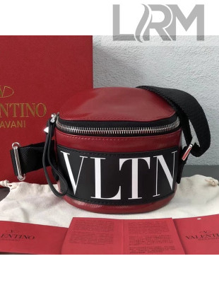 Valentino Garavani VLTN Shiny Canvas Camera Bag For Men Burgundy 2018