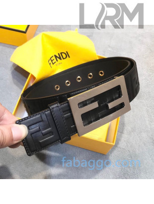 Fendi Baguette FF Leather Belt with FF Buckle 42mm Black 2020