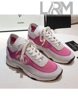 Chanel Calfskin Fabric & Suede Sneaker G36258 White/Pink 2020