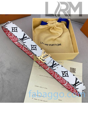 Louis Vuitton LV Crafty Belt with LV Buckle White 2020
