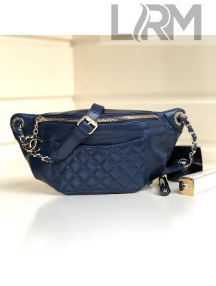 Chanel Act 2 Zip Waist/Belt Bag A57832 Blue 2019