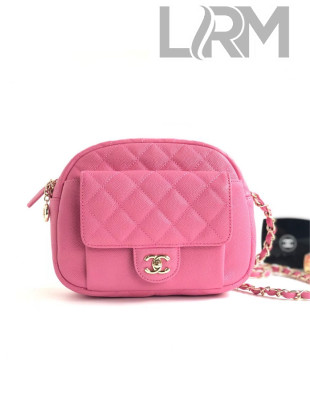 Chanel Large Camera Case Bag in Grained Calfskin AS0005 Pink 2019